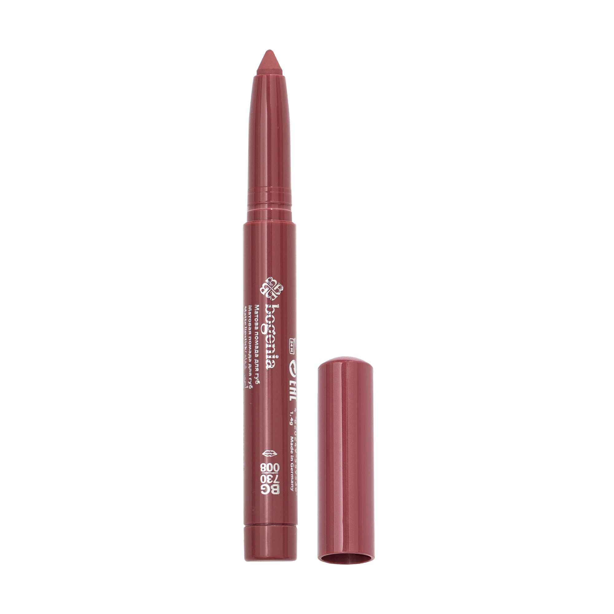 Помада-олівець для губ Bogenia Velvet Waterproof Matte Lipstick BG730, 008 Marvelous, 1.4 г